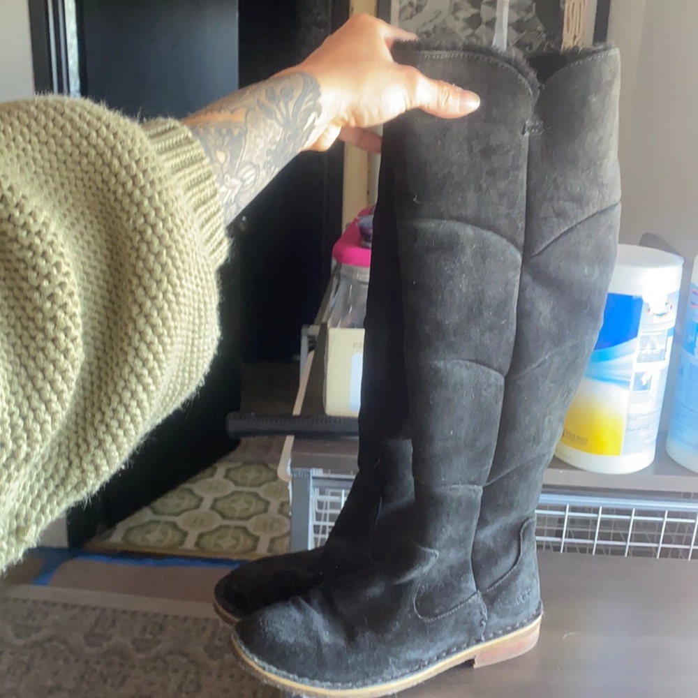 Black suede UGG boots